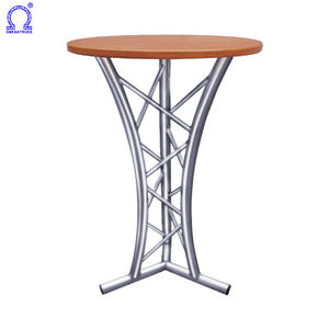 كرسي وطاولة من الألمنيوم والخشب الرقائقي من OMEGATRUSS بتصميم معياري فضي/أسود/ذهبي للمسارح والحفلات والمعارض والنوادي سريع التركيب - Product Image 1