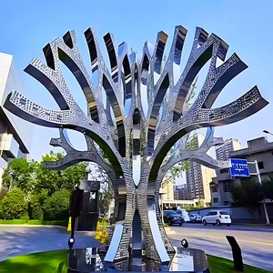 Nuevo Modelo 2025: Escultura de Paisaje de Árbol Dinámico Iluminado de Acero Inoxidable para Exteriores, Instalación Artística Personalizada de Fábrica - Product Image 4