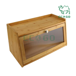 กล่องเก็บขนมปังและอาหารความจุสูงกล่องขนมปังไม้ไผ่สำหรับใช้ในบ้านหน้าต่างทำจากอะคริลิค - Product Image 1