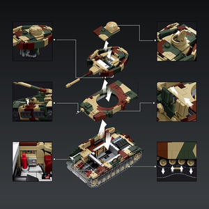 97030 Blocs de construction du modèle allemand <span class=keywords><strong>Panzer</strong></span> <span class=keywords><strong>IV</strong></span> H de la Seconde Guerre mondiale, jouet pour garçon, cadeau - Product Image 2