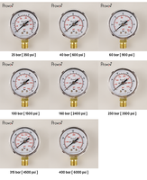 Industrial Measurement Meter 0-10 bar 1.6bar 25bar 250bar 400bar Gas Air Pressure Gauges for Regulator