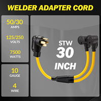 Kabel Adaptor Splitter Y untuk Mesin Las 4 Kawat STW 10AWG, Steker Jantan NEMA 14-30P ke Soket Ganda 14-50R, Kabel Konversi Daya Generator
