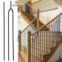 Balustrades d'escalier et de balcon en fer forgé, design moderne, blanc mat noir, 1/2 pouce, rondes creuses en forme de U