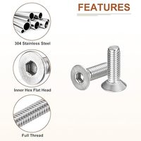 Vis à tête hexagonale plate métrique M2 M2.5 M3 M5 M6 M8 M10 M12 en acier zingué entièrement fileté pour chaise de bureau