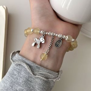 S925 Sterling <b>Silver</b> Quartz Bracelet With Cartoon <b>Charm</b> For Women Everyday Wear Light Luxury Jewelry - Product Image 3