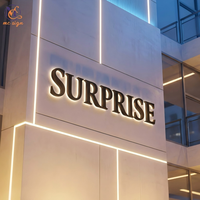 Enseigne LED rétroéclairée 3D personnalisée pour intérieur/extérieur, devanture de magasin, commerce de détail, logo mural lumineux