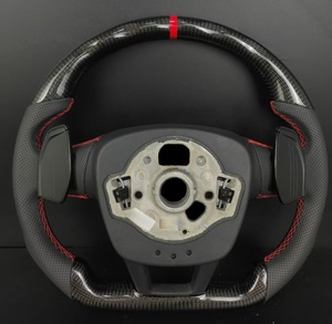 Volant de voiture sport personnalisé <span class=keywords><strong>RS</strong></span> en fibre de carbone et cuir perforé pour Audi A3 A4 A5 A6 A7 A8 <span class=keywords><strong>Q3</strong></span> Q5 Q7 S/<span class=keywords><strong>RS</strong></span> <span class=keywords><strong>Line</strong></span> - Product Image 2