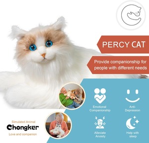 Robot Chat Interactif Compagnon en Peluche, Réponse Vocale, Fait Main, Matériau en Polyester Lesté, Taille Ajustable 11-30cm pour - Product Image 3