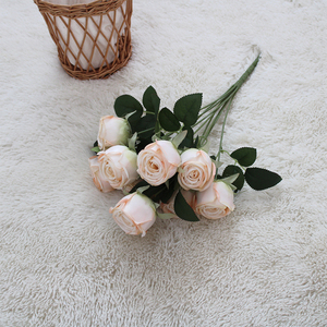 Flor Artificial de 9 Cabezas, Rosa Imperial y Real, Decoración para el Hogar, Materiales para Ramos de Boda de Mil Capas - Product Image 2