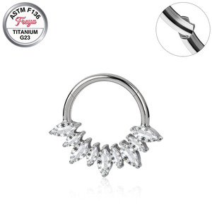 Anillos para la Nariz para Mujer, Pendientes de Cartílago, Aros de Titanio G23 para Piercing de Nariz, Anillos Segmentados Articulados, Joyería para Helix, Rook, Daith - Product Image 3