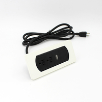 Multiprise électrique avec prises US/Canada, pour table, bureau, tête de lit, meubles, avec plaque métallique USB, multicolores
