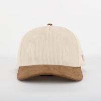 Gorra de Béisbol de Pana de 5 Paneles Unisex de Alta Calidad, Estilo Vintage, con Logotipo Bordado Curvo, Personalizable al por Mayor, para Hombre y Mujer
