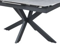 Mesa de Comedor Extensible Gris Moderna con Diseño Elegante y Patas Estables para Uso en el Hogar, Hotel y Oficina