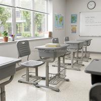 Juego de Escritorio y Silla Compacto Zoshine en Oferta, Muebles Escolares que Ahorran Espacio para Aulas Pequeñas