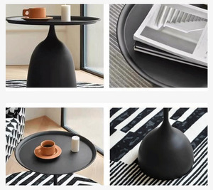 Hiện đại sang trọng màu trắng kim loại Bàn cà phê tối giản Retro thiết kế đơn giản cho phòng khách phòng ngủ hiện đại sử dụng phòng ăn - Product Image 6