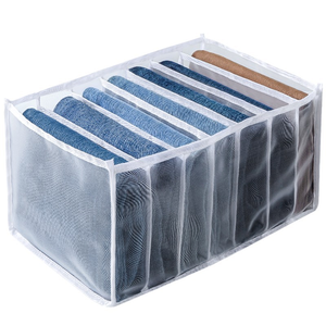 Caja de almacenamiento de tela plegable de alta calidad, organizador para <span class=keywords><strong>camisetas</strong></span>, pantalones, ropa con bolsas separadas, bonita cesta para cajón de armario - Product Image 1