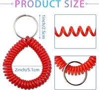 Couleur claire spirale extensible anneaux étiquette Bracelet Flexible en plastique poignet bobine poignet bande porte-clés chaîne Fitness Gym sport clés