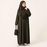 Ensemble de robes de prière en jersey à cinq tons pour femmes, vêtements islamiques modestes