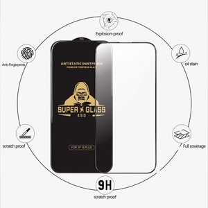 อุปกรณ์ป้องกันหน้าจอแบบใสสำหรับมือถือ Samsung กระจกเทมเปอร์ kkong สีดำคุณภาพสูง - Product Image 4