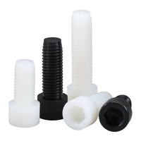 Vis à tête cylindrique en plastique, boulon en nylon, vis à tête hexagonale DIN912 blanc/noir M3-M10, vis à tête cylindrique PA66 pour le bricolage