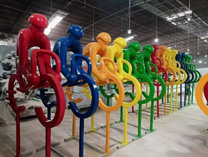 Scultura Gigante Astratta a Forma <span class=keywords><strong>di</strong></span> Bicicletta in Fibra <span class=keywords><strong>di</strong></span> Vetro per Decorazione Paesaggistica Esterna nei Parchi - Product Image 6