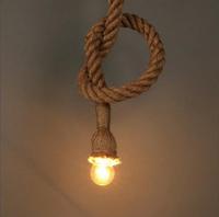 Nouveau Design Led Ampoule Vintage Chanvre Corde Pendentif Lumières Loft Lampes Suspendues Suspension Industrielle Luminaire Moderne Luminaire