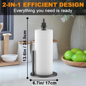 Porte-serviettes en papier de cuisine moderne en acier inoxydable avec distributeur de pulvérisation, sans perçage requis - Product Image 5