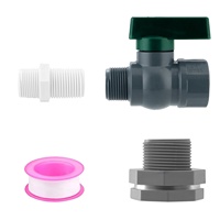 Adaptateur de robinet pour baril de pluie standard US transfrontalier, vanne à boisseau sphérique en PVC 3/4, connecteur de tuyau d'arrosage de jardin, séparateur de baril
