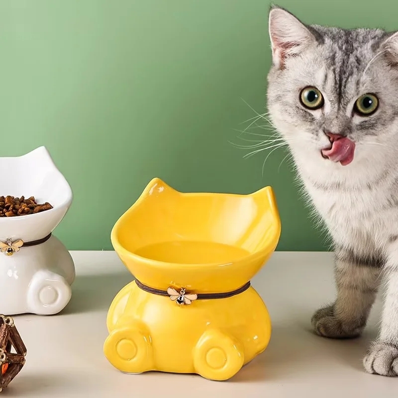 Elevated Ceramic Pet Food & Water Bowl – Modern Raised Feeder for Dogs and Cats - View 2