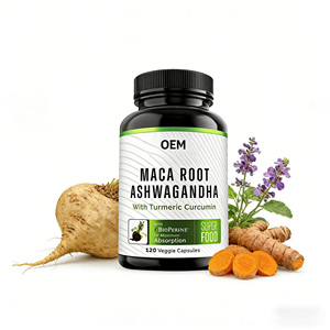 มาคา รูท อัชวาแคนธา ขมิ้นชัน เคอร์คูมิน ซอฟต์เจล สำหรับเพิ่มพลังงาน ความทนทาน บรรเทาความเครียด และช่วยลดการอักเสบตามธรรมชาติ - Product Image 1