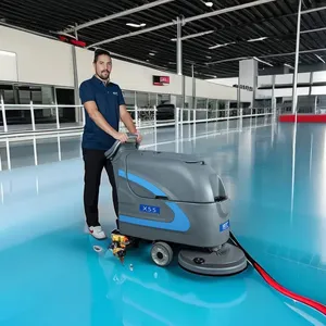 China Manufacturer Auto Cleaning Equipment Efficient And Safe Hand Push Floor Scrubber With Lithium Battery