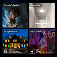Plafonnier LED Design Moderne à Usage Résidentiel 20W Smart Control Blue T RGBCW