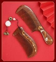 Coffret Cadeau Peigne en Bois de Santal – Boîte Luxe Motif Dragon et Phénix Style Chinois pour Mariages, Cadeaux d'Affaires, Mamans, Enseignants