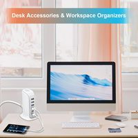 Chargeur USB Upoy, station de charge multi-appareils, 45W, bloc de charge rapide, avec deux ports de type C, hub de charge USB multiport