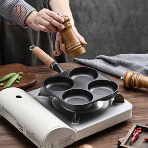 Marmite en fonte à quatre compartiments pour une cuisson multifonctionnelle et un ensemble de restaurant avec poignée en bois - Product Image 5