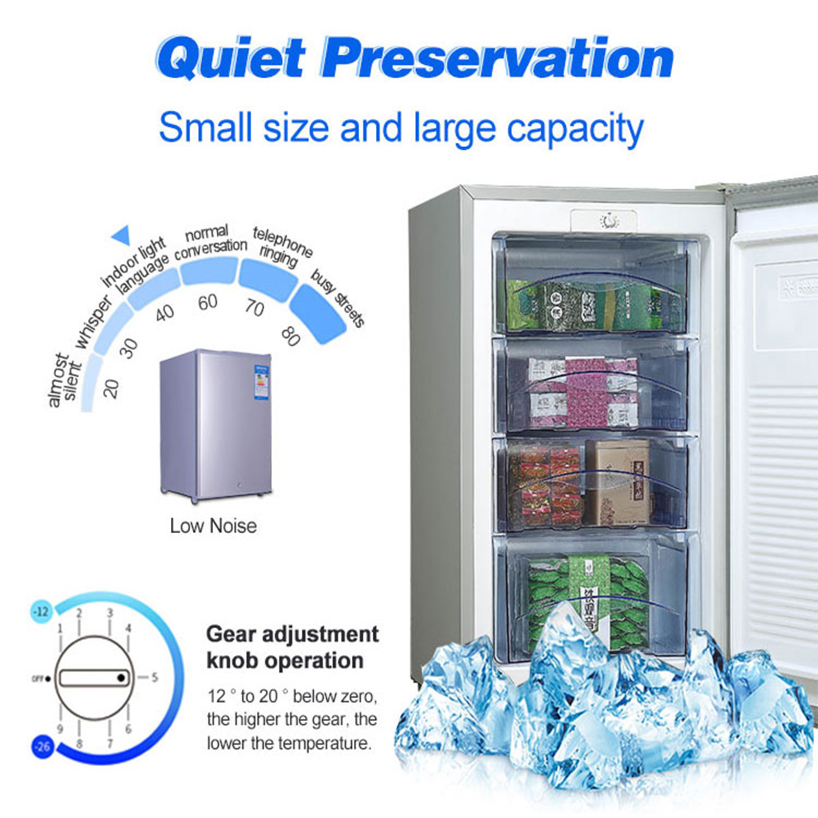 60L Upright home use single door freezer one door fridge BD-60