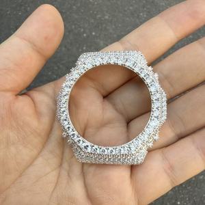 Boîtier de montre UWIN Fit <span class=keywords><strong>GA</strong></span>-<span class=keywords><strong>2100</strong></span> entièrement pavé de micro-pierres, lunette octogonale personnalisée en moissanite, accessoire de modification de montre Hip Hop Bling - Product Image 4