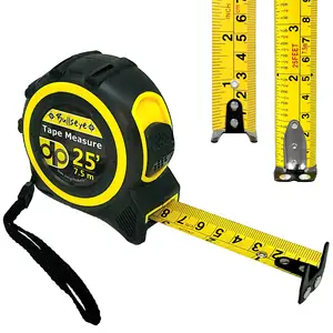 Tape Measure 25ft Retractable Measuring Tape With Fractions 1/8 Heavyduty  Measur