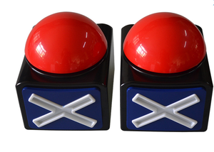 Bouton de sonnerie pour jeu de quiz avec indicateur lumineux LED, grand bouton poussoir, pour compétition, jeu familial, alimenté par piles, fonction chanson, OEM - Product Image 3