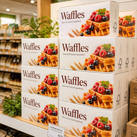 Boîte à gaufres en gros personnalisée en carton imprimé pour l'emballage des usines alimentaires