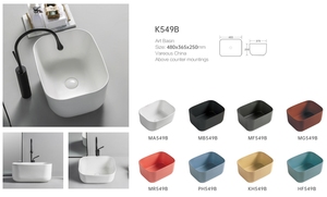 Lavabo <span class=keywords><strong>da</strong></span> <span class=keywords><strong>Appoggio</strong></span> in Ceramica Opaca Colorata per <span class=keywords><strong>Bagno</strong></span>, Lavandino Profondo per Lavaggio Mani, Vendita all'Ingrosso - Product Image 3