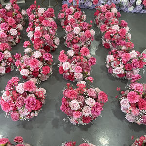 IFG belle petite boule de fleurs roses roses chaudes pour la décoration de centres de table de mariage - Product Image 1