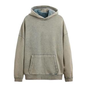 Sweat-shirts à capuche surdimensionnés en coton 100% délavé à l'acide, nouvelle arrivée personnalisée, design unique pour hommes - Product Image 4