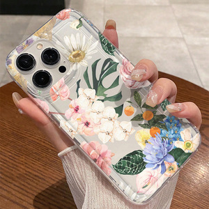 Cover per Cellulare in TPU Trasparente con Stampa Floreale Bianca per <span class=keywords><strong>iPhone</strong></span> X Xr <span class=keywords><strong>Xs</strong></span> 11 12 13 14 15 16 17 18 Pro Max - Product Image 3