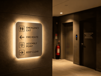 Signalétique de direction pour hôtels et complexes hôteliers - Panneaux piliers extérieurs pour le stationnement des voitures, la direction des restaurants et les guides de hall