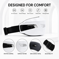 Masseur oculaire chauffant portable avec compression d'air, compresse chaude, vibration et musique sans fil, blanc, pour la relaxation après le travail