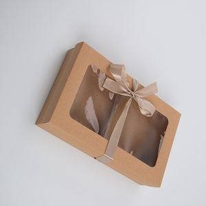 Hochwertige Kraftpapier-Fensterverpackungsbox mit Band für Socken, Unterwäsche, BHs, Leggings, Kleidung zum Versand und für Geschenke - Product Image 5