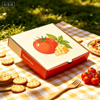 Cajas de Pizza Rojas y Blancas con Logotipo Personalizado al por Mayor, Laminadas Mate, con Relieve, Portátiles, Resistentes al Aceite, Apilables y Ecológicas