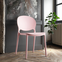 Chaise de salle à manger en plastique de style nordique moderne avec dossier simple et élégant, marque Zhishu, garantie 1 an, pour utilisation dans le salon