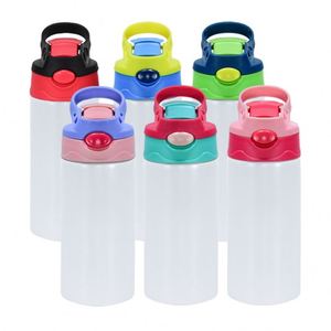 Sublimation 12Oz Double Wall Stainless Steel Insulated Straight Kids Child Vacuum Adult Tumbler Water <b>Bottle</b> With Flip Top Lids - Product Image 1